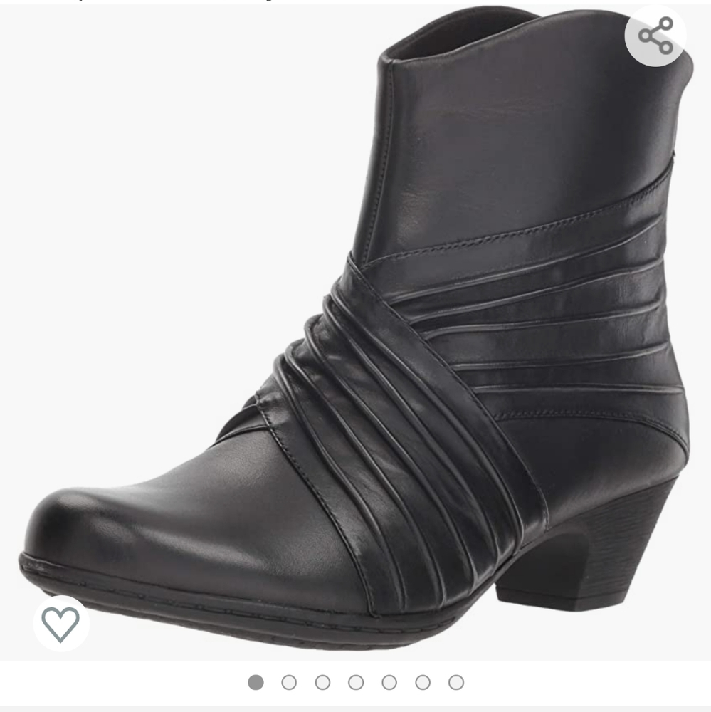 Rockport small heel black leather boots
